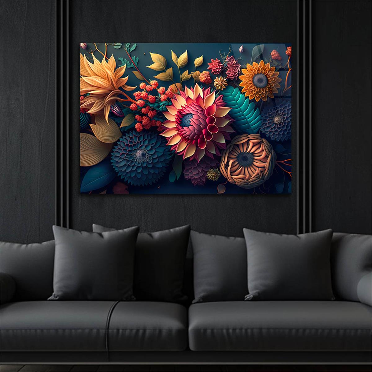 Horizontal Art-Themed Tempered Glass Wall Art 438