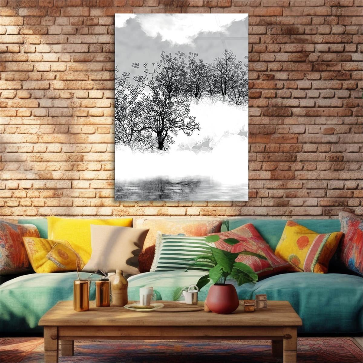 Vertical Tempered Glasss Wall Arts Art-Themed282