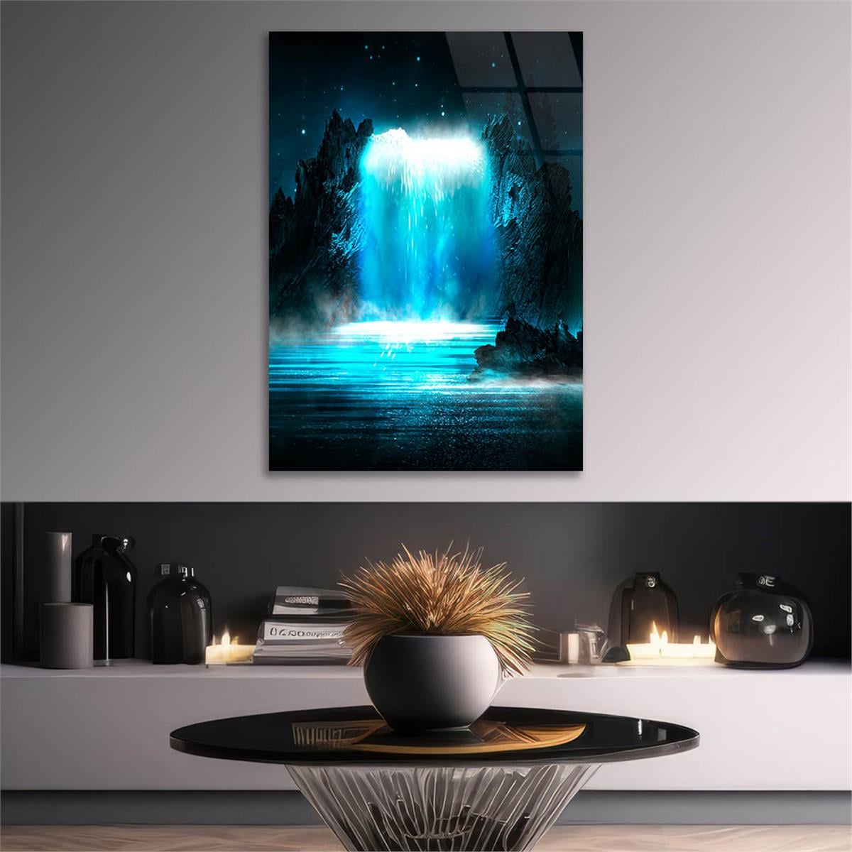 Dikey Sanat Temalı Cam Tablo 477