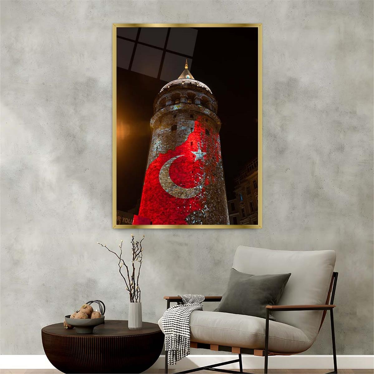 Aluminum-Framed National-Themed Tempered Glass Wall Art 026