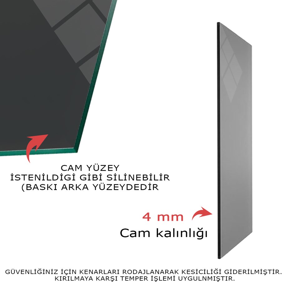 bedrucktes Glas und rundes Glasuhrenset 