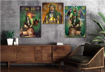 Ensemble de Tableaux et d’horloge 2 pièce sur le thème religieux