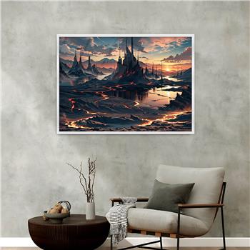 Aluminium Omlijste Natuur Thema Geharde Glasschilderij 060