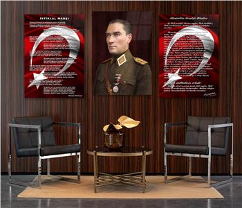  3lü Set VatanTemalı Cam Tablo 25