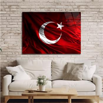 Yatay VatanTemalı Cam Tablo 108