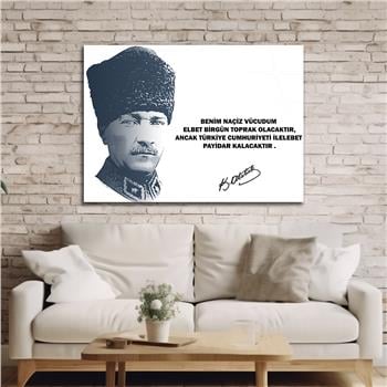 MUSTAFA KEMAL ATATÜRK GÖRSELLİ CAM TABLO