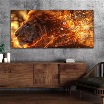 Yatay Saatli Yandan Sanat Temalı Cam Tablo 306