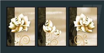 Alüminyum Çerçeveli Sanat Temalı 3lü Set MDF Tablo 0041