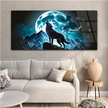 Horizontal bedrucktes Glas mit Nationenthema und einer Uhr an der Seite 021