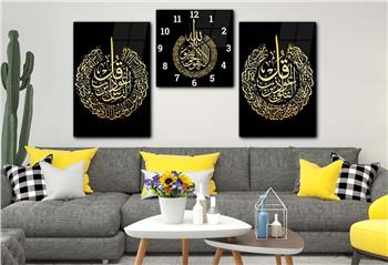 Ensemble de Tableaux et d’horloge 2 pièce sur le thème religieux