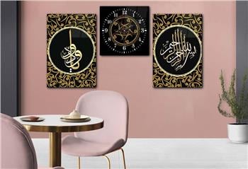 Ensemble de Tableaux et d’horloge 2 pièce sur le thème religieux