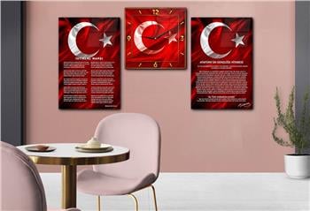 Vatan Temalı Saatli Set 044
