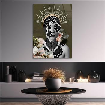 Dikey Sanat Temalı Cam Tablo 336