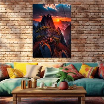 Dikey Sanat Temalı Cam Tablo 485