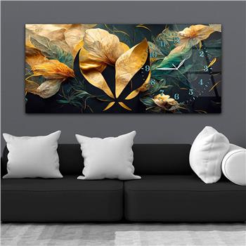 Yatay Saatli Yandan Sanat Temalı Cam Tablo 252