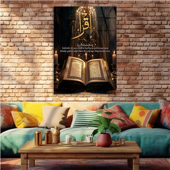 Dikey Dini Temalı Cam Tablo 304