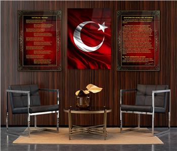  3lü Set VatanTemalı Cam Tablo 15