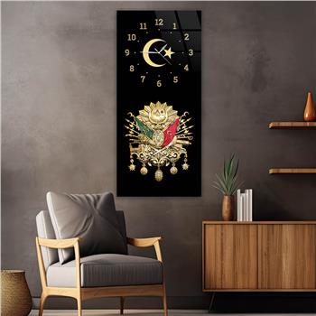 Vertikales bedrucktes Glas Nationenthema mit Uhr Oben  020