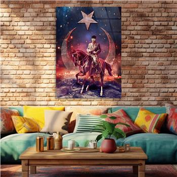 Dikey VatanTemalı Cam Tablo 240