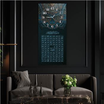 لوحة زجاجية أفقية ذات طابع ديني مع ساعة العمودية 053