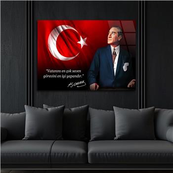 Yatay Vatan Temalı Cam Tablo 162