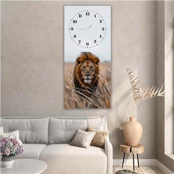 Dikey Üstten Saatli Sanat Temalı Cam Tablo 096