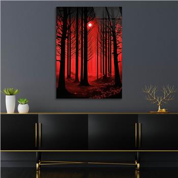 Dikey Doğa Temalı Cam Tablo 254