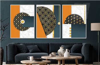 Alüminyum Çerçeveli Sanat Temalı 3lü Set CAM Tablo 0056