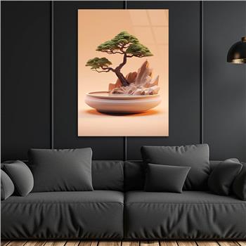 Dikey Doğa Temalı Cam Tablo 402