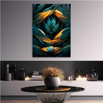 Dikey Sanat Temalı Cam Tablo 521