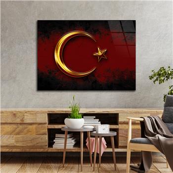 Yatay Vatan Temalı Cam Tablo 158