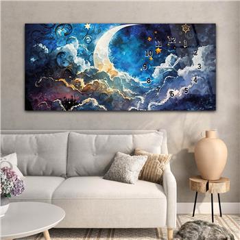 Horizontaal, Aan De Zijkant Voorzien Van Een Klok, Kunst en Natuur Thema Gehard Glasschilderij 198