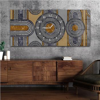 Yatay Saatli Ortadan Sanat Temalı Cam Tablo118