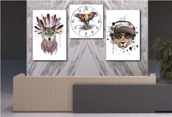 SANAT TEMALI CAM TABLO SAAT SETİ 