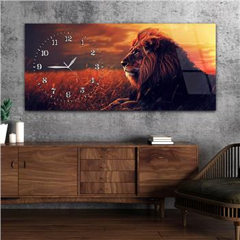 Yatay Saatli Yandan Sanat Temalı Cam Tablo 335