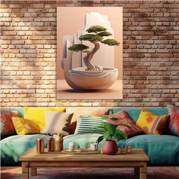 Dikey Doğa Temalı Cam Tablo 399