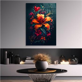 Dikey Sanat Temalı Cam Tablo 459