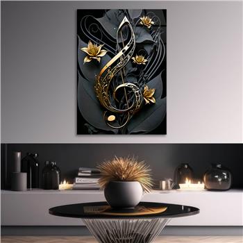 Dikey Sanat Temalı Cam Tablo 588