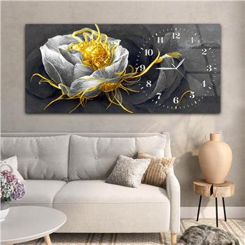 Yatay Saatli Yandan Sanat Temalı Cam Tablo 246