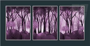 Alüminyum Çerçeveli Sanat Temalı 3lü Set MDF Tablo 0032