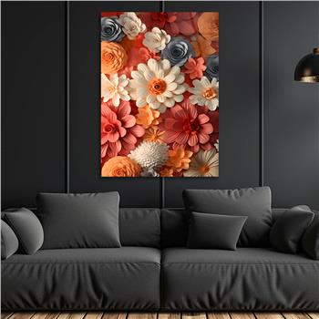 Dikey Sanat Temalı Cam Tablo 406