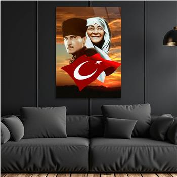 Dikey VatanTemalı Cam Tablo 281