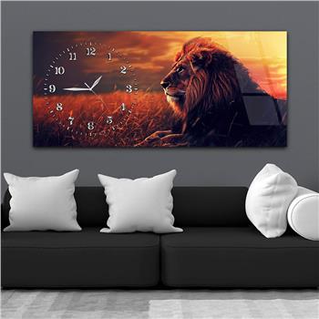 Yatay Saatli Yandan Sanat Temalı Cam Tablo 335