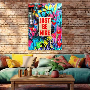 Dikey Sanat Temalı Cam Tablo 379