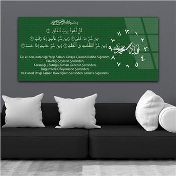 Horizontaal, Aan De Zijkant Voorzien Van Een Klok, Religieus Thema Gehard Glasschilderij 017