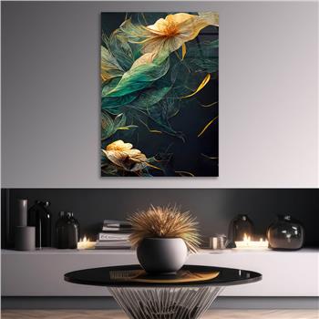 Dikey Sanat Temalı Cam Tablo 386