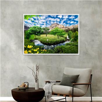 bedrucktes Glas mit Aluminiumrahmen und Natur Themen 