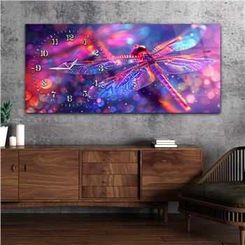 Yatay Saatli Yandan Sanat Temalı Cam Tablo 290