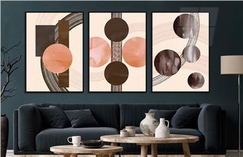 Alüminyum Çerçeveli Sanat Temalı 3lü Set CAM Tablo 0015