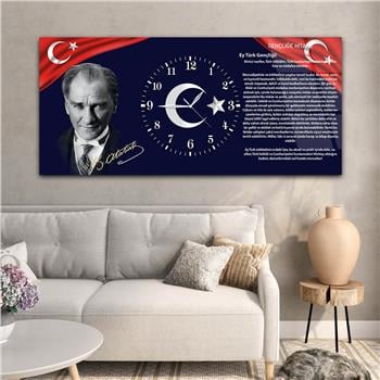 Horizontal bedrucktes Glas mit Nationenthema und einer Uhr in der Mitte 008